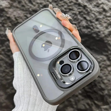 Ultra Premium Mag-Safe Support Camera Stand Cases with Lens Protection For iPhones (with Free Camera Lens)